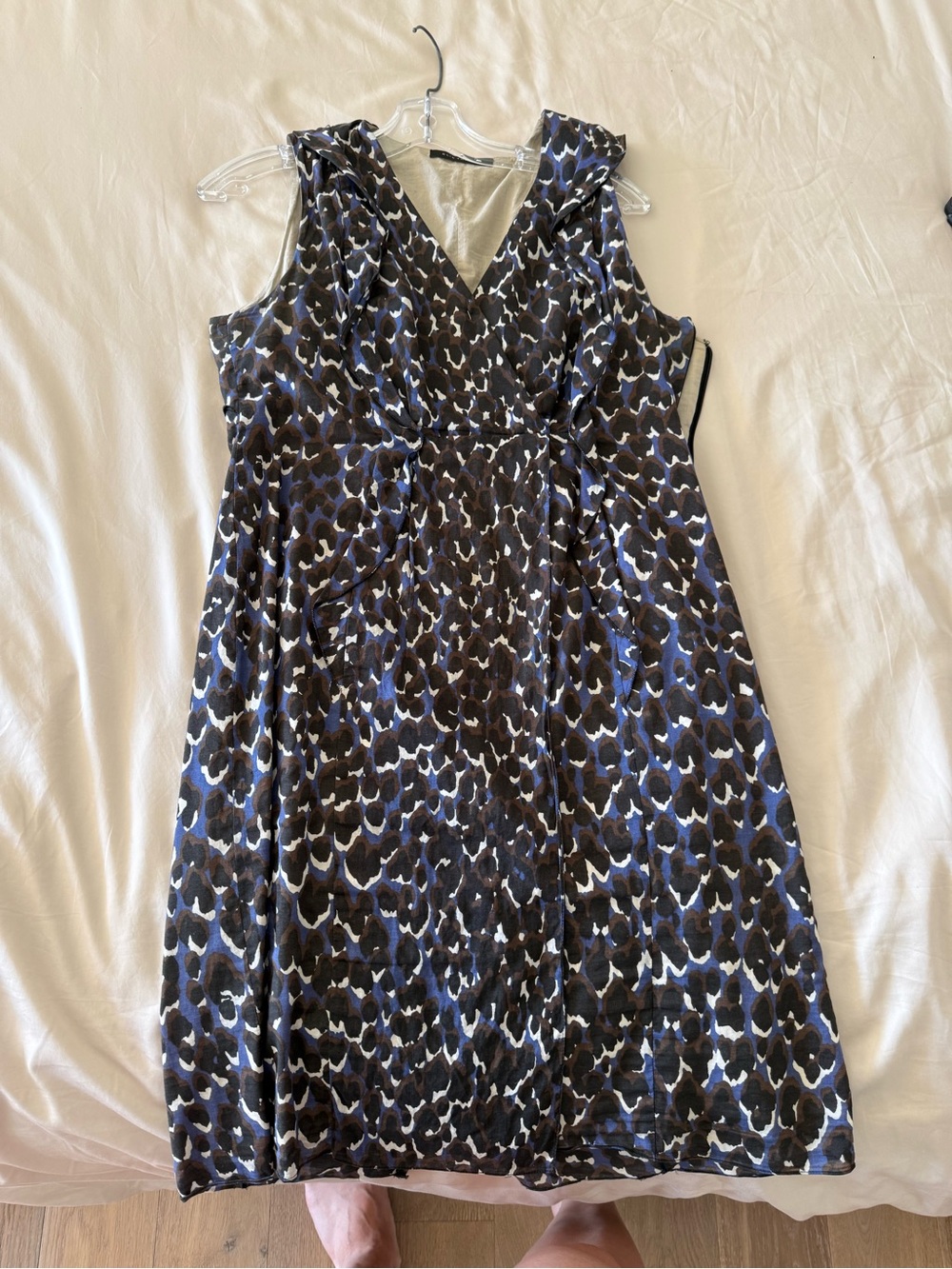 Elie Tahari Animal Print Ruffle Dress — Size 10